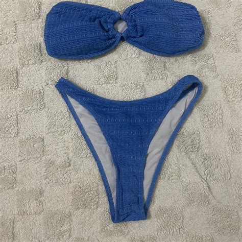 Blue Bikini Set Beachykeen Depop