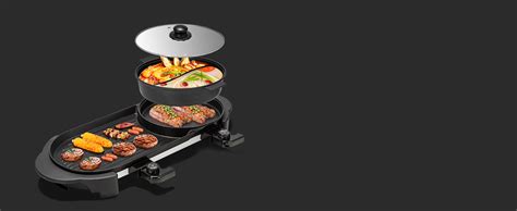 Amazon Vivohome W Electric Hot Pot With Grill Removable Shabu Shabu Pot W Non Stick