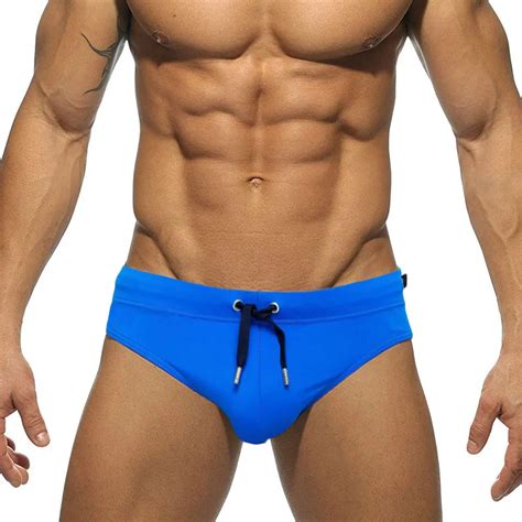 Men S Pack Up Swimwear Bikini Swimming Briefs Solid Color Bulge Pad Swimsuits Board Surf Shorts