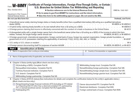 Form W Imy Certificate Of Foreign Intermediary Foreign Flow Through