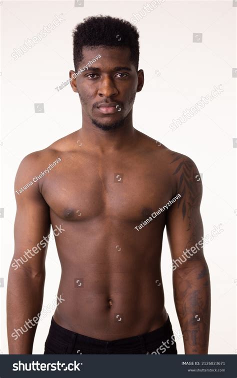 African American Bodybuilder Man Naked Muscular Stock Photo 2126823671