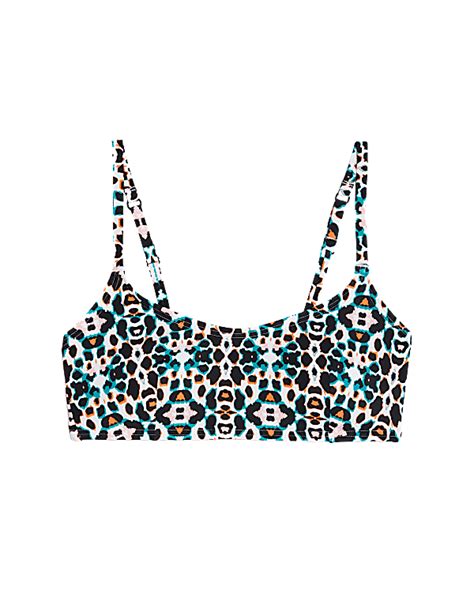 Buy Printed Padded Scoop Neck Bikini Top At Marks Spencer