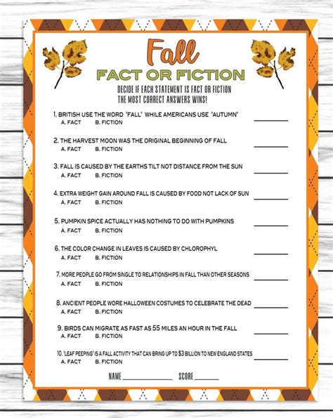 Fall Trivia Questions And Answers Multiple Choice Free Print