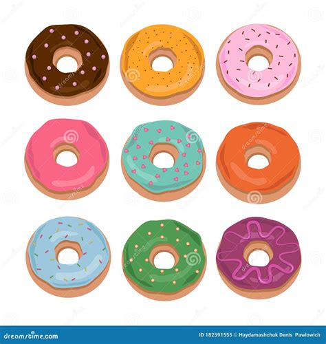 White Doughnut Glaze Cartoon Vector 76234257