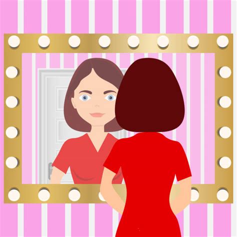 Fat Woman Looking In Mirror Illustrations Royalty Free Vector Graphics