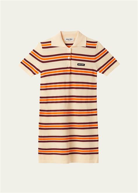 Miu Miu Stripe Mini Polo Dress Em