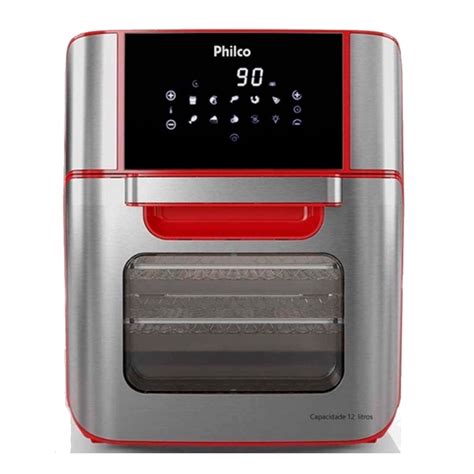 Fritadeira Air Fryer Philco Oven PFR2250V Digital 4 Em 1 Vermelha 12L