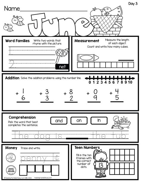 Morning Seat Work — Keeping My Kiddo Busy Worksheets Library