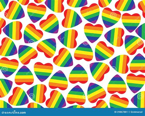 A Lot Hearts With Gay Pride Flag Inside On White Background Stock Illustration Illustration