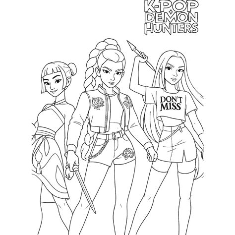 Desenhos Para Colorir E Imprimir Guerreiras Do Kpop
