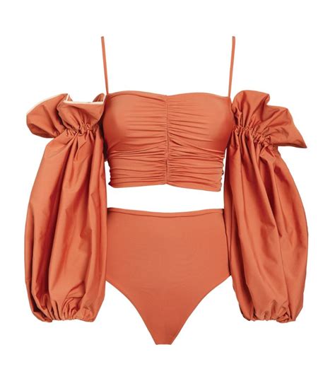 Maygel Coronel Orange Off The Shoulder Nataly Bikini Harrods Uk