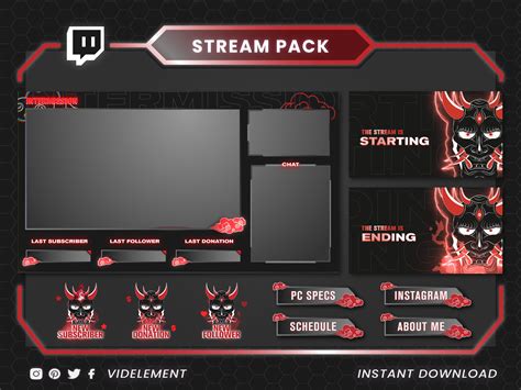 Stream Overlay Stream Overlay Package Twitch Stream Overlay - Etsy UK