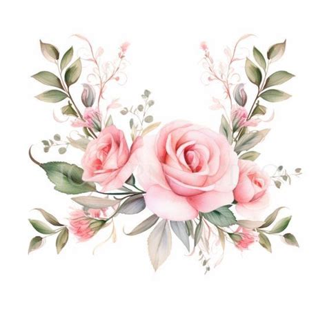 Pin By Lotus On Cute In Watercolor Border Flower Art Rose Garland