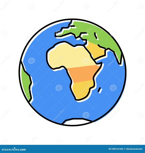 africa continent color icon vector illustration stock vector