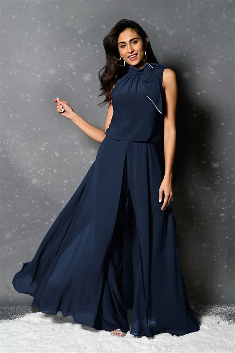 Wide Leg Jumpsuit With Diamante Details 770872 Catherines Of Partick