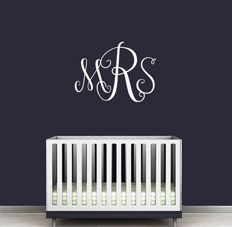 Free Shipping Monogram Wall Decal Personalized Initials College Dorm Room Monogrammed Wall