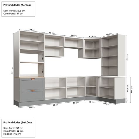 Cozinha Modulada Pe As Sem Tampo A Reos Balc Es E Torre Quente