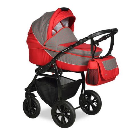Детская коляска Indigo Charlotte F 3 в 1 Ch23 красный+красный узор