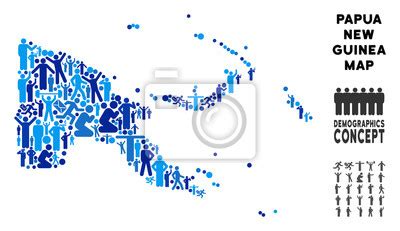 População de vetor mapa de papua nova guiné. conceito de demografia ...