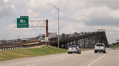 Calcasieu River World War Ii Memorial Bridge Connecting Lake Charles