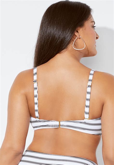 Everyday Scout Underwire Bikini Top Black White Stripe Swimsuits For All