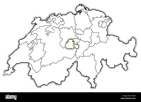 Mapa Pol Tico De Suiza Con Los Varios Cantones Donde Unterwalden Alto