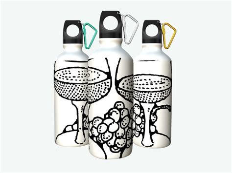 Бутылка фляга для воды "Бокалы для вина, бокал для вина, бокал вина ...