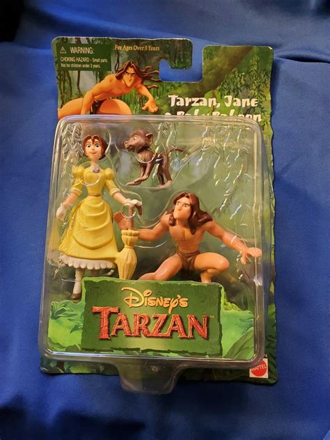 Boneco Tarzan 1999 - DISNEY TARZAN ANIMATION FILM ACTION FIGURE W/JANE,BABY BABOON MATTEL ...