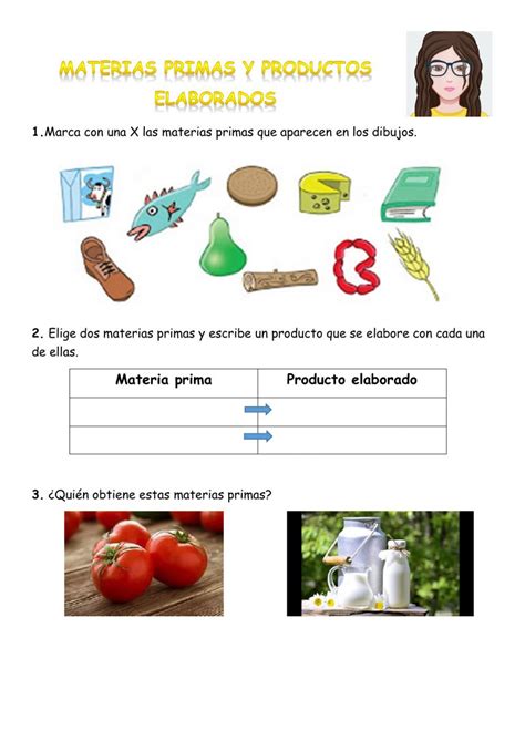 Materias Primas Y Productos Elaborados Exercise School Subjects