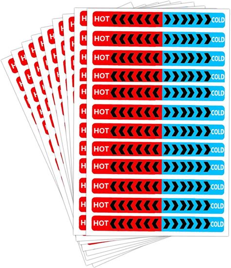 Amazon 48 Pcs Hot And Cold Water Stickers Labels Self Adhesive Kitchen Faucet Stickers 3D
