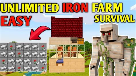 Unlimited Iron Farm In Survival Mode Minecraft Easiest Iron Farm