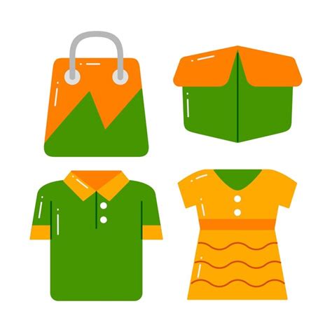 Conjunto De Ilustraciones Vectoriales De Objetos De Compras Vector