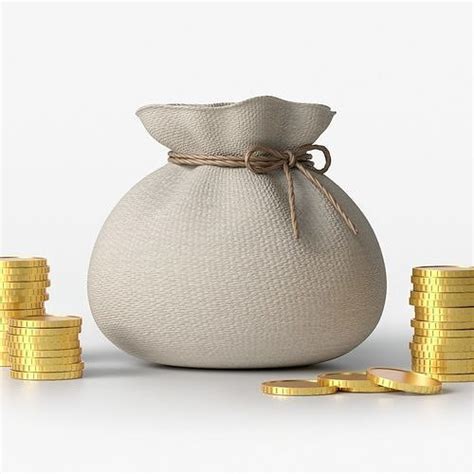 3D Model Money Sack Money Bag With Gold Coins VR AR Low Poly CGTrader