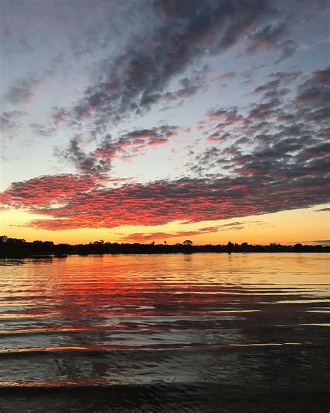 Sunset Pretty Sky Clouds Water Waves Mandurah Estuary Peel