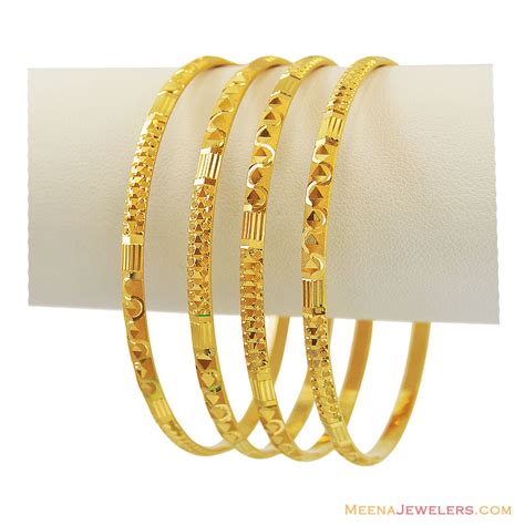 22k Gold Bangles 4 Pcs Bast11455 22k Gold Bangles 4 Pcs