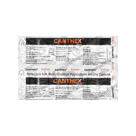 Buy Canthex Capsule Online at flat 15% off | PharmEasy