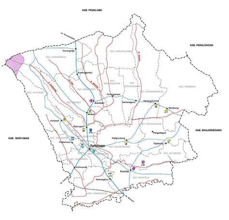 Peta Kabupaten Purbalingga Lengkap 18 Kecamatan Sejarah And World Maps
