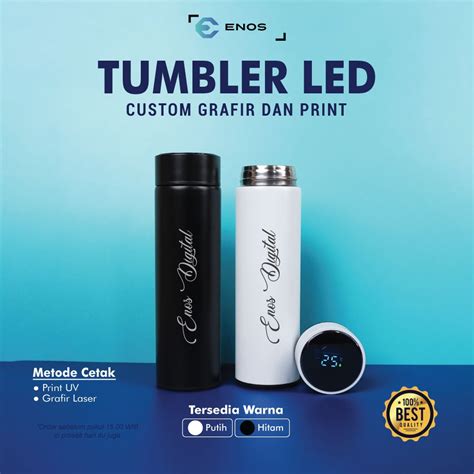 Jual TUMBLER CUSTOM TUMBLER SAKURA TERMOS LED 500 ML BOTOL GRAFIR