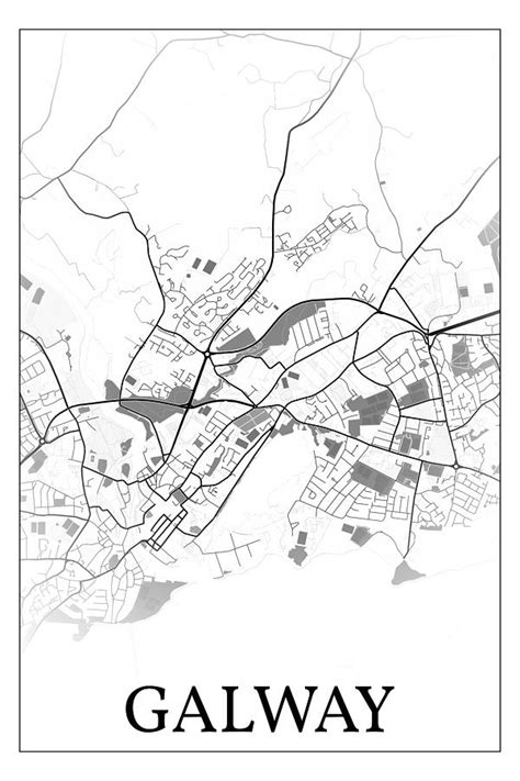 Galway Ireland City Map 002 Digital Art By Dandi Studio Pixels