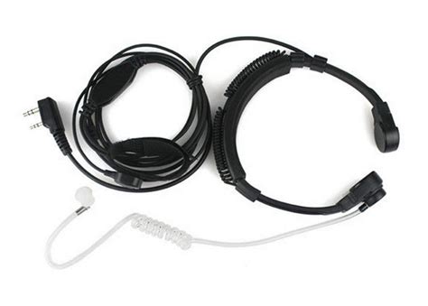 2 Pin Covert Acoustic Tube Throat Mic Earpiece Headset With Finger Ptt