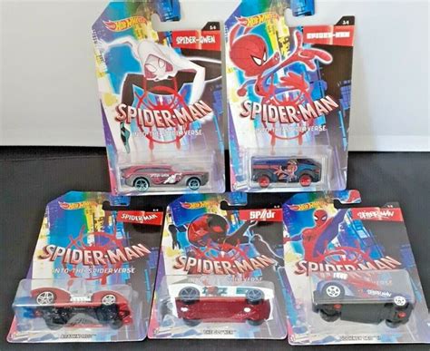 SPIDERMAN HOT WHEELS Into The Spider Verse Cars Full Set Of 5 Brand New Sealed EUR 52 30
