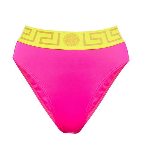Versace Greca High Rise Bikini Bottoms Versace