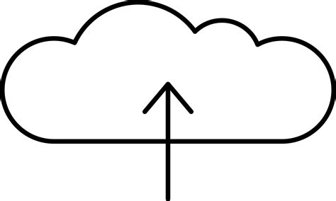 Up Arrow With Cloud Black Linear Icon 24144999 Vector Art At Vecteezy