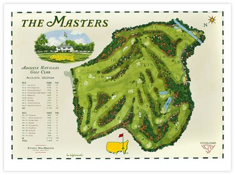 Augusta National Map Of Grounds Paule Meghan