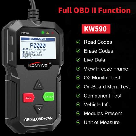 Obd Diagnostic Tool Konnwei Kw Car Code Reader Automotive Obd