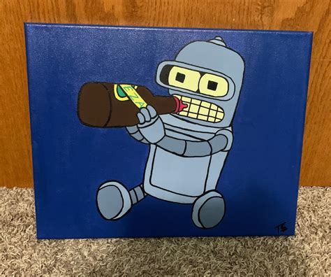 Futurama Baby Bender Painting Etsy