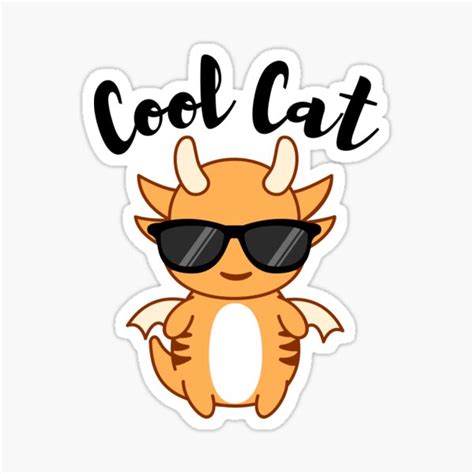 Cool Cat Sticker For Sale By Goldenlolly1 Redbubble