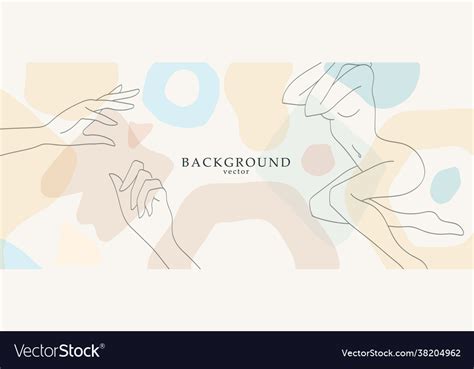 Abstract Art With Nude Woman Body In Geometry Vector Image