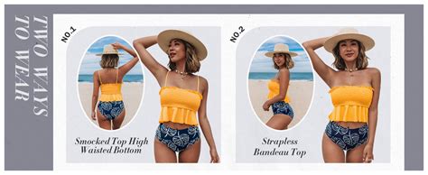Amazon Cupshe Women S High Waist Bikini Swimsuit Ruffle Two Piece Bathing Suit Clothing