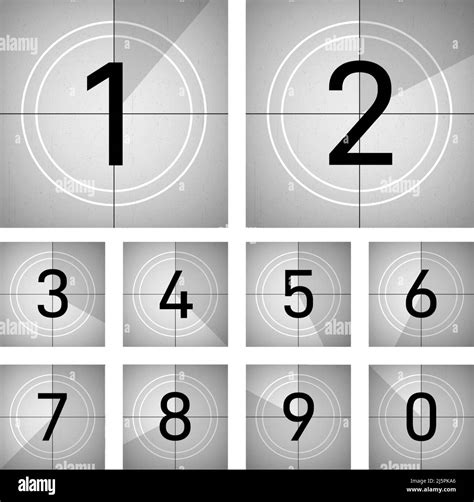 Countdown Frames Retro Cinema Numbers Abstract Film Count Vintage